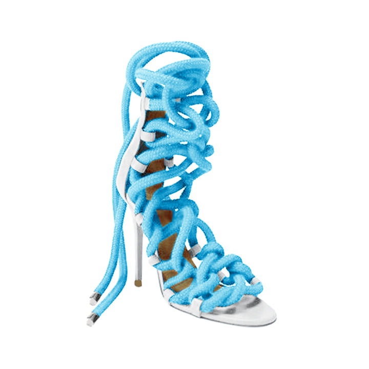 MURRY Lace Up High Heel Rope Sandals