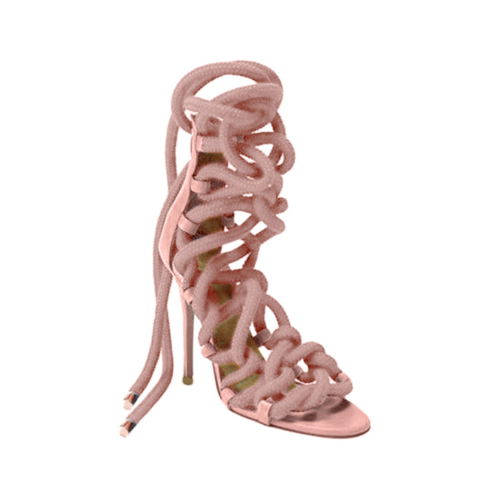 MURRY Lace Up High Heel Rope Sandals