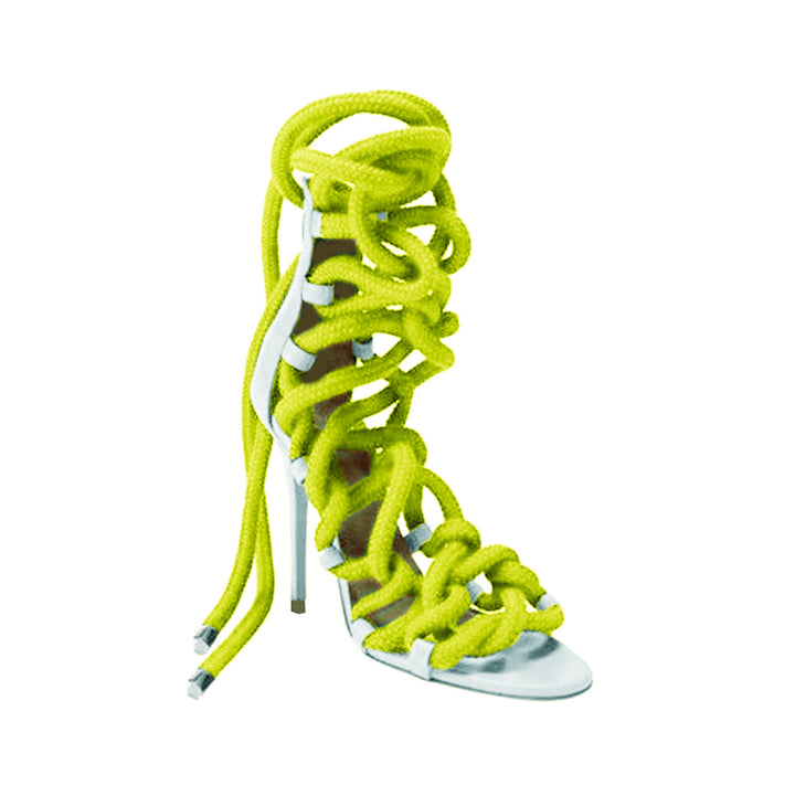 MURRY Lace Up High Heel Rope Sandals