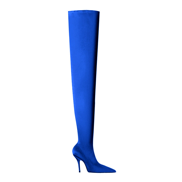 NELLE Super Pointed Toe Basic Over The Knee Sock Boots