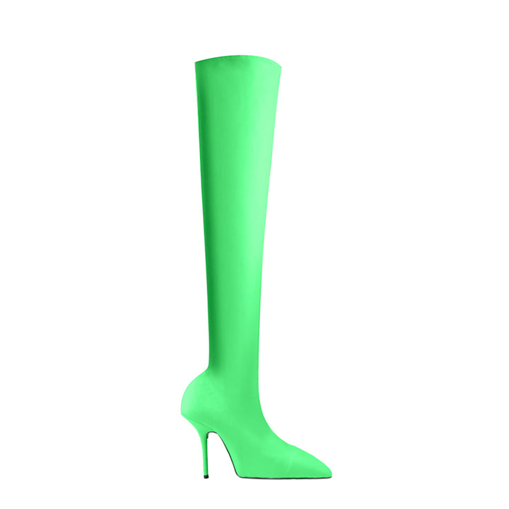 NELLE Super Pointed Toe Basic Over The Knee Sock Boots
