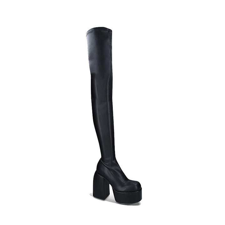 NIELS Block Heel Platform Over The Knee Boots