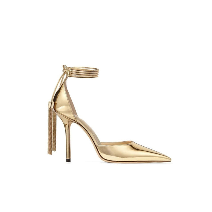 NUHIE Tassels Lace Up High Heel Sandals