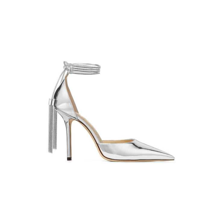 NUHIE Tassels Lace Up High Heel Sandals