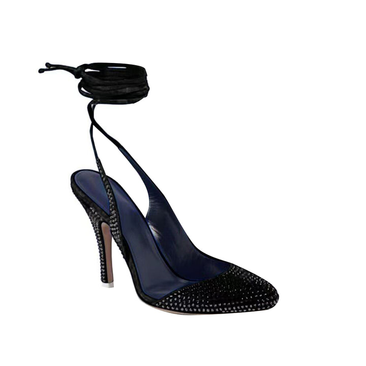 NUREI Diamante Lace Up High Heel Sandals