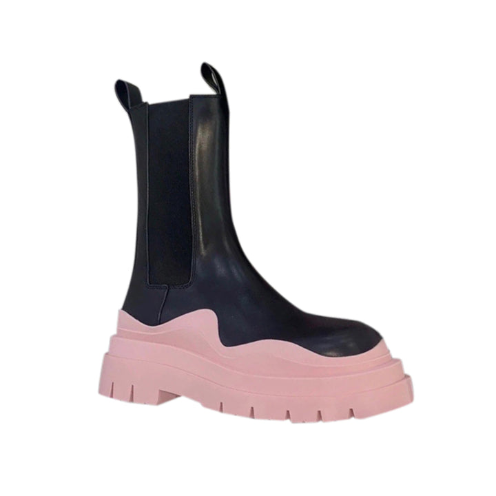 PAULA Bi-Color Leather Ankle Boots