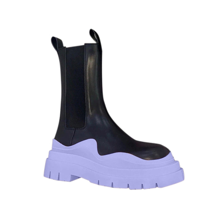 PAULA Bi-Color Leather Ankle Boots