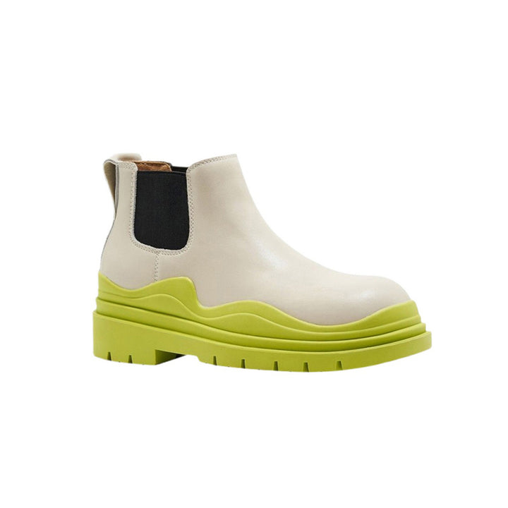 PAULA Tri-Color Leather Ankle Boots