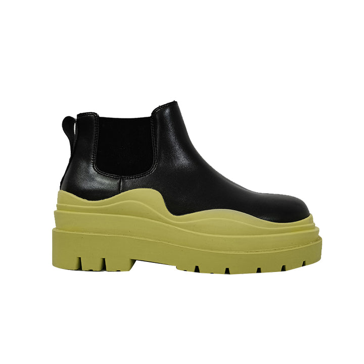 PAULA Bi-Color Leather Ankle Boots