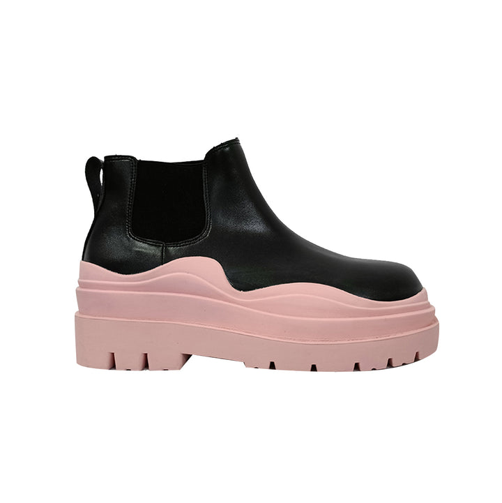 PAULA Bi-Color Leather Ankle Boots