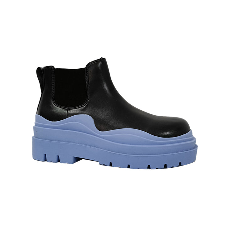 PAULA Bi-Color Leather Ankle Boots