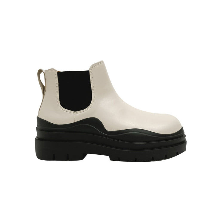 PAULA Bi-Color Leather Ankle Boots