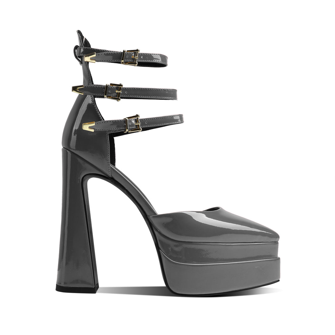 QEIVA Block Heel Platform Sandals