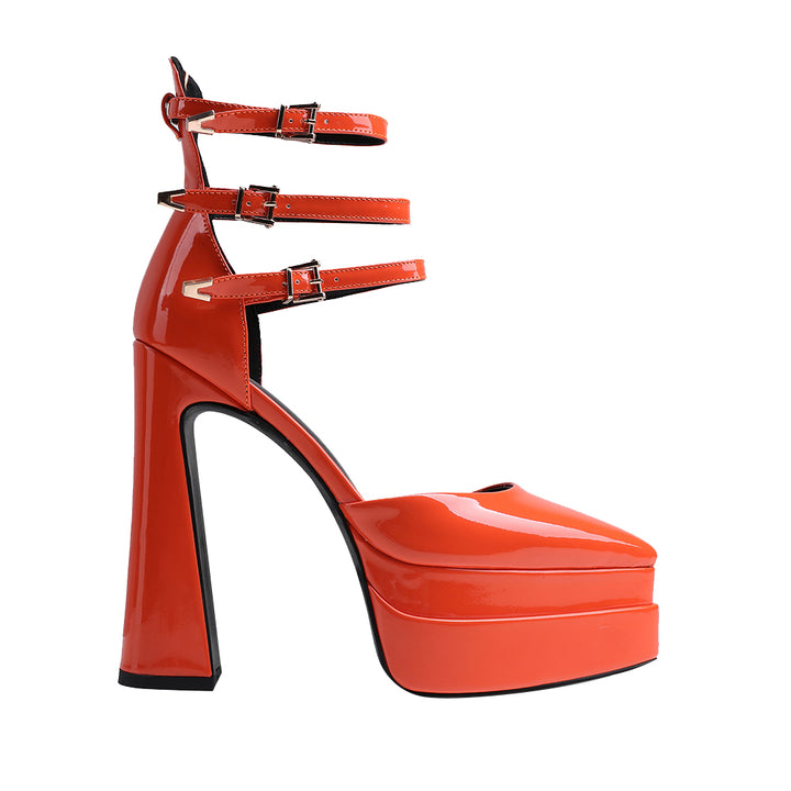 QEIVA Block Heel Platform Sandals