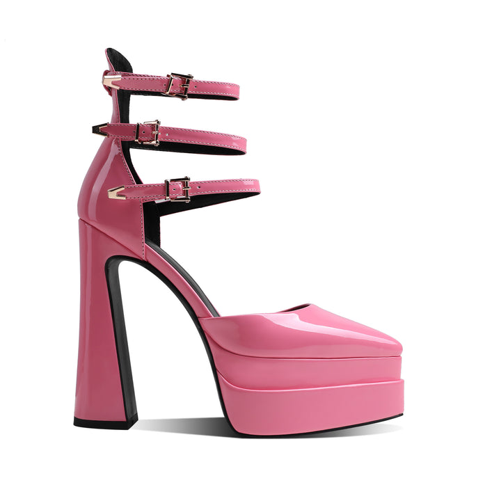 QEIVA Block Heel Platform Sandals