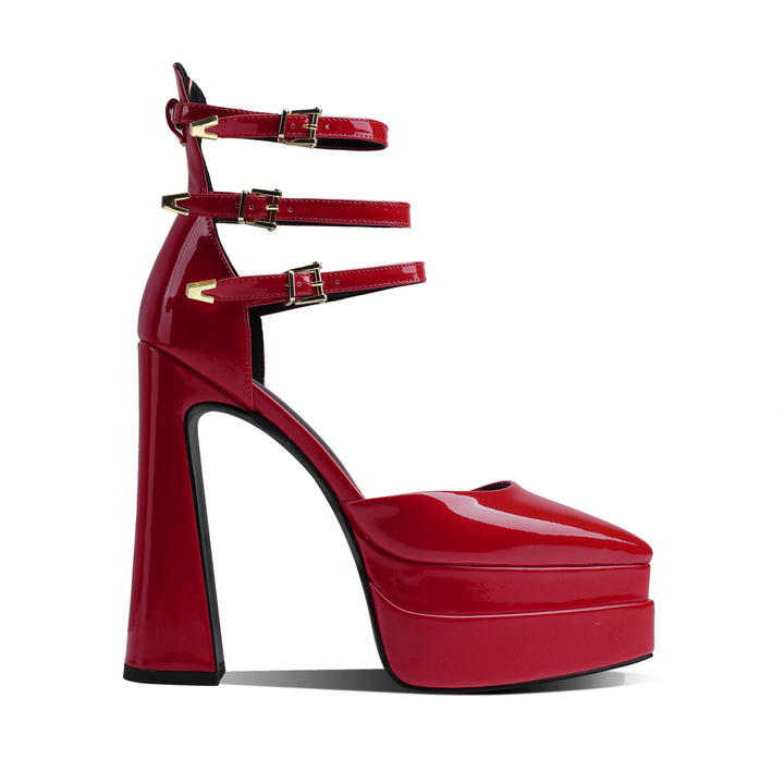 QEIVA Block Heel Platform Sandals