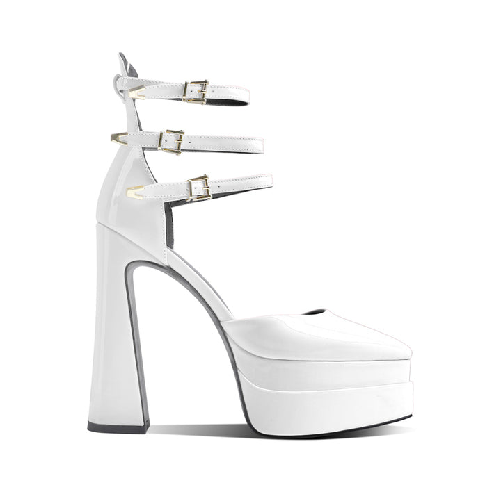 QEIVA Block Heel Platform Sandals