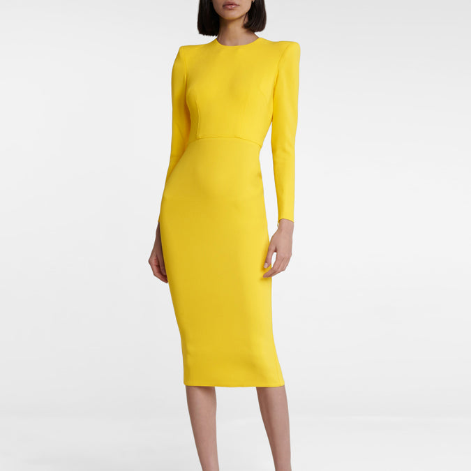 QIKIE Long Sleeves Evening Dress Gown