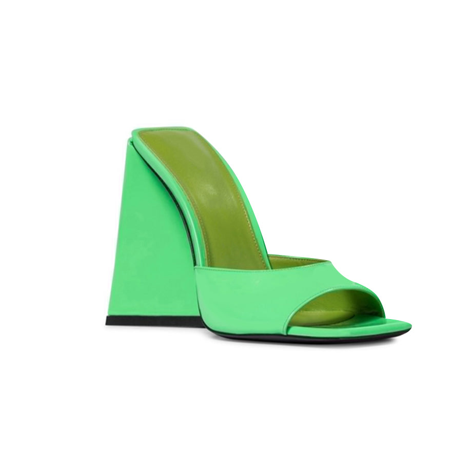 RADIA Block Heel Satin Mules Sandals
