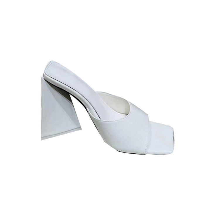 RADIA Block Heel Patent Leather Mules Sandals