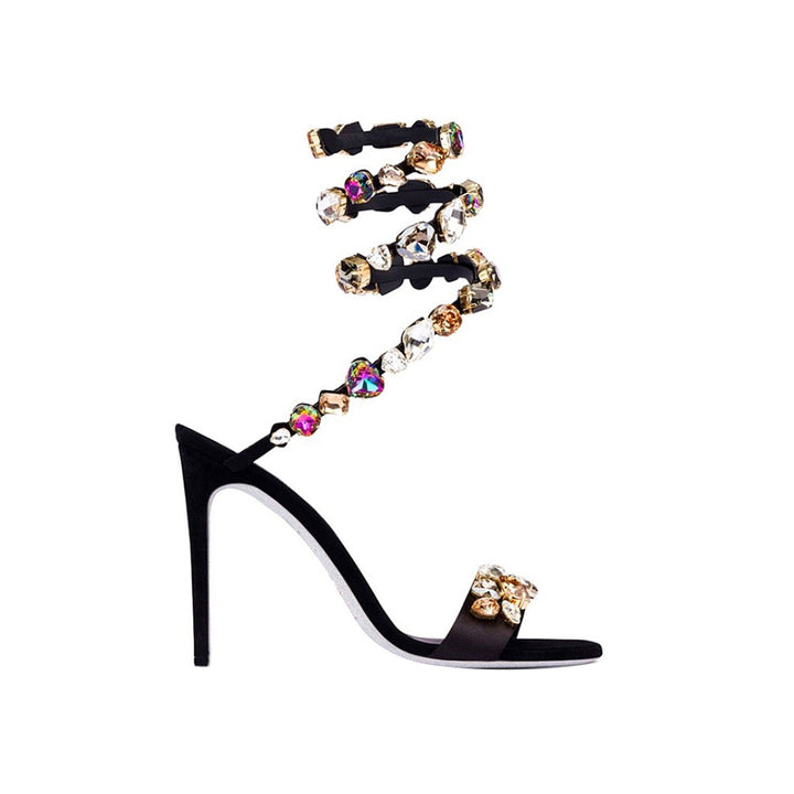 RADUI Diamante Wrap High Heel Sandals - 10cm