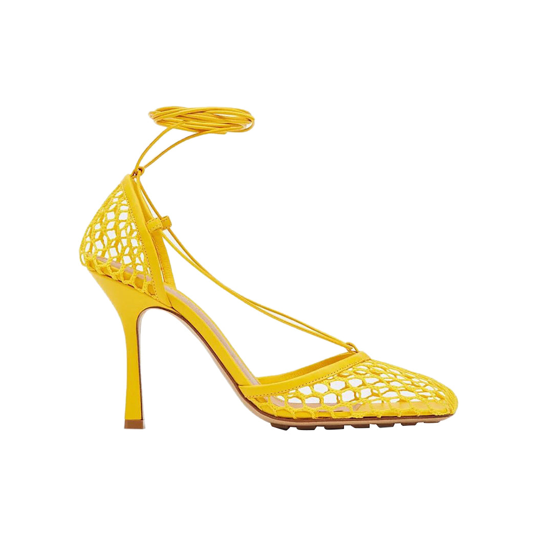 RAHOR Lace Up Fishnet High Heel Sandals - ithelabel.com