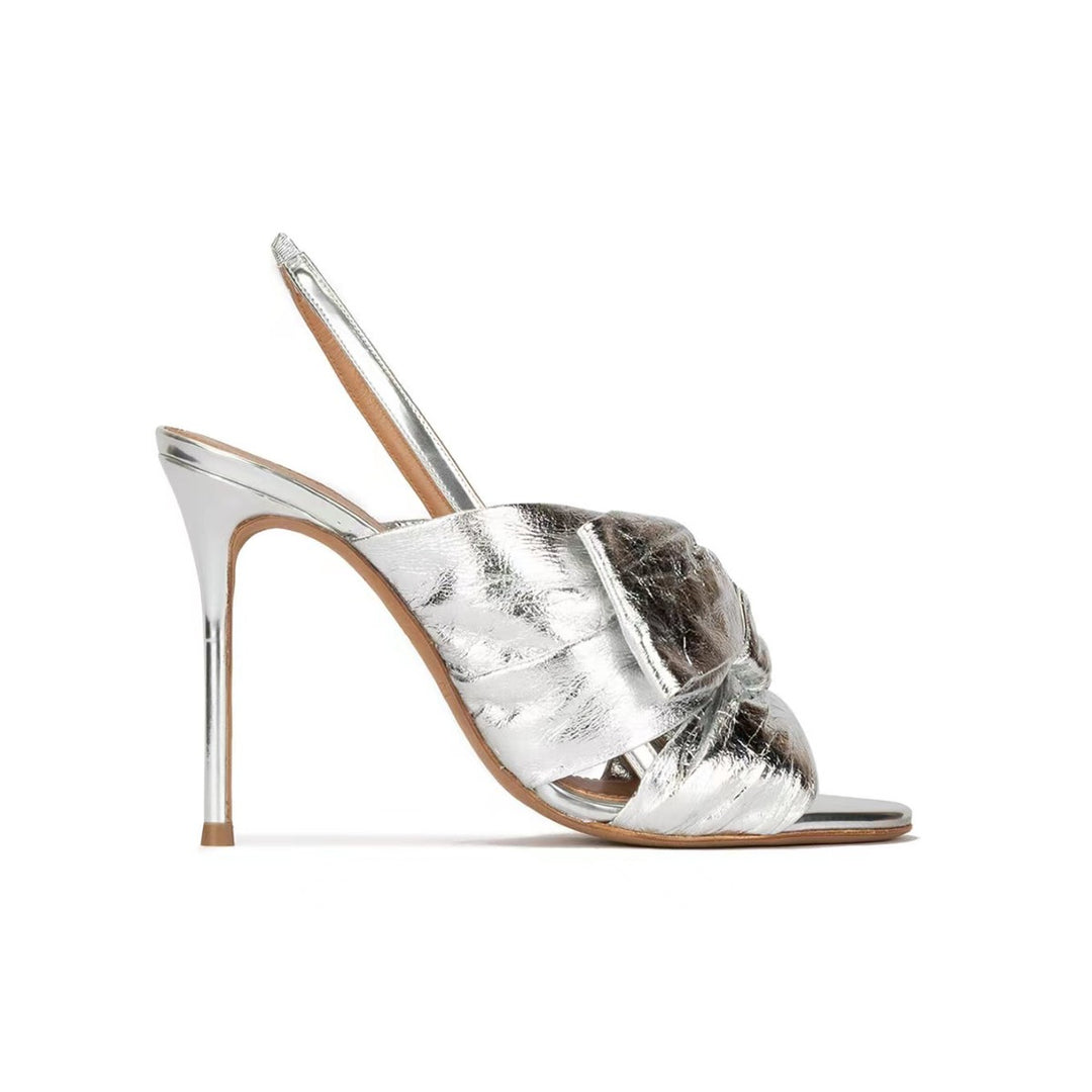 REKUI Knotted High Heel Mules Sandals