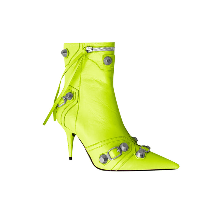 RETHA Studded And Buckled Leather Ankle Boots