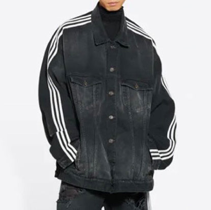 RIOMA Striped Denim Jacket