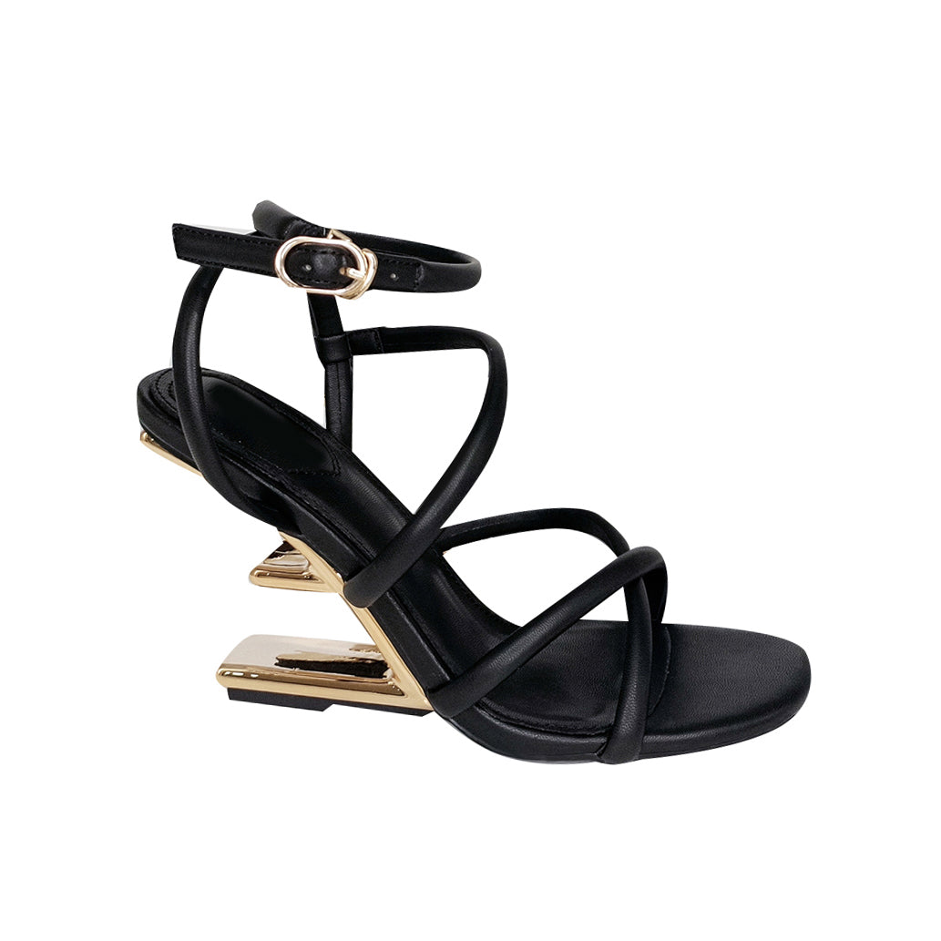 RMIOA Ankle Strap Sculptured Heel Sandals