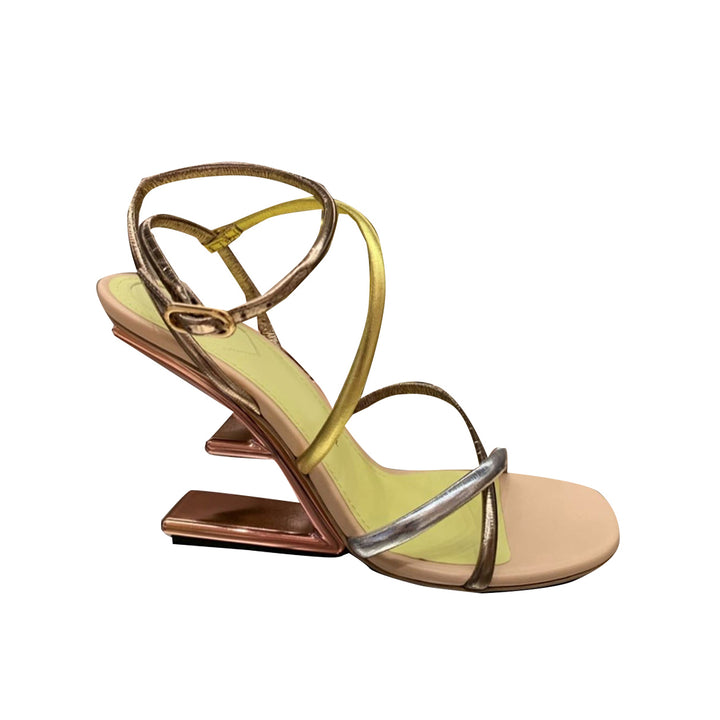 RMIOA Ankle Strap Sculptured Heel Sandals