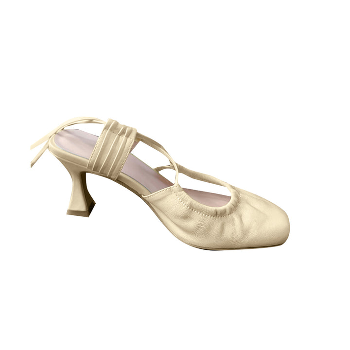 RODRE Lace Up Mid Heel Sandals