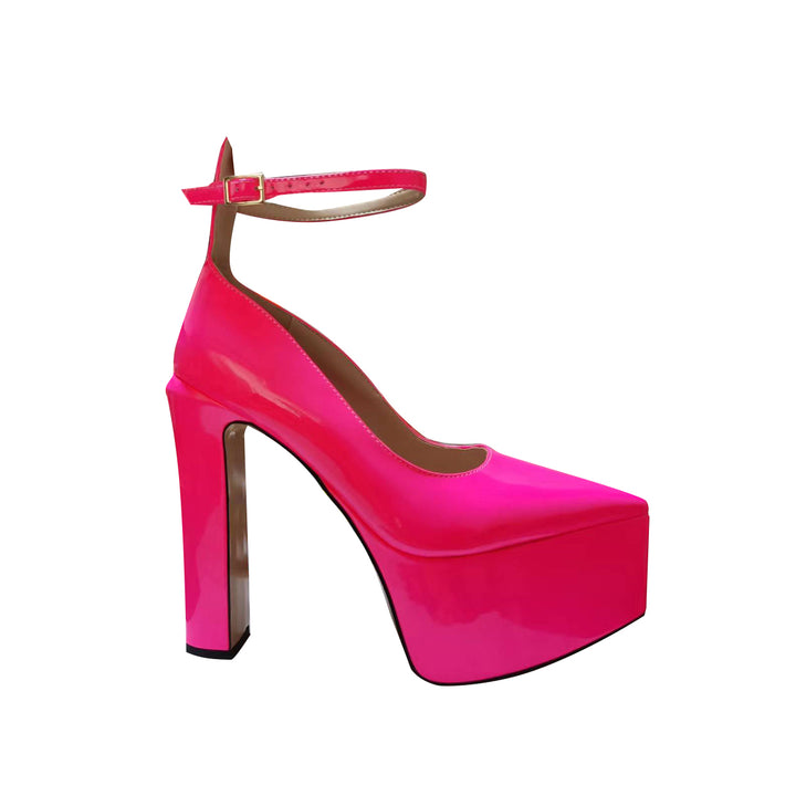 ROIRA Block Heel Platform Pumps