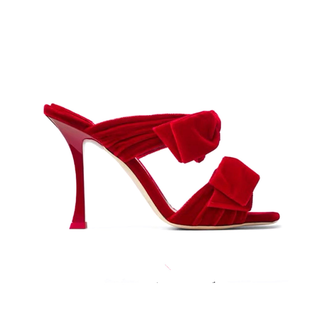 Red bow online mules