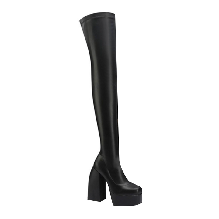 SARUB Block Heel Platform Over The Knee Boots