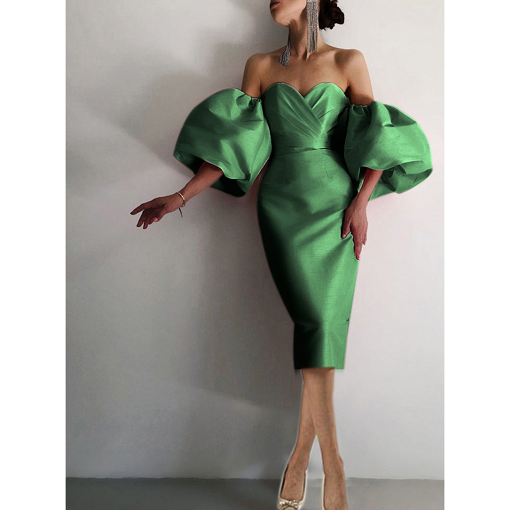 SCITT Puff Sleeves Off-Shoulder Maxi Dress