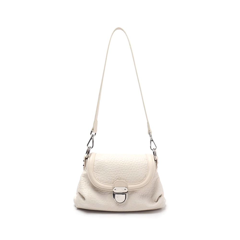 Cream SERLU Metal Lock Cross Body Bag I The Label