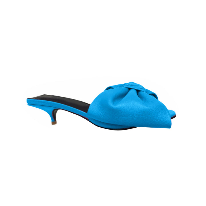SIFIO Bow Embellished Leather Mules Sandals