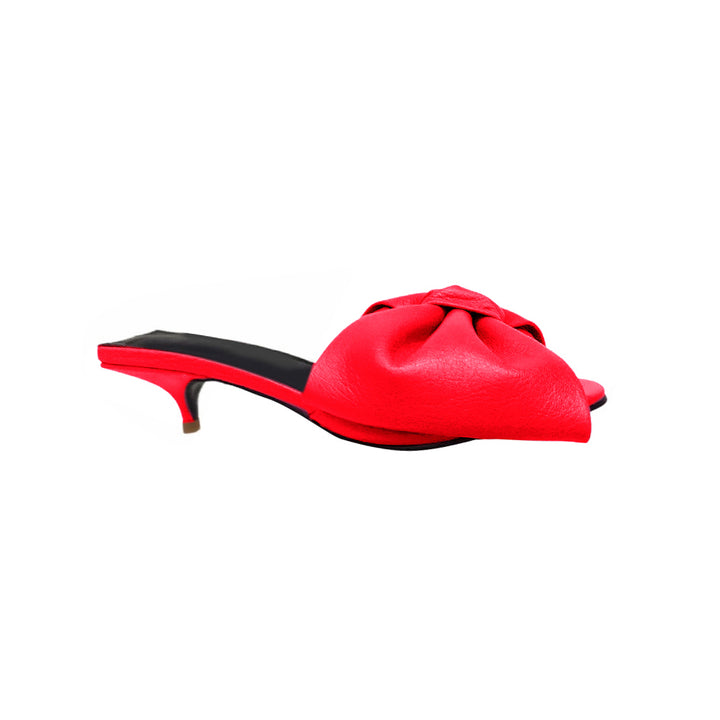 SIFIO Bow Embellished Leather Mules Sandals