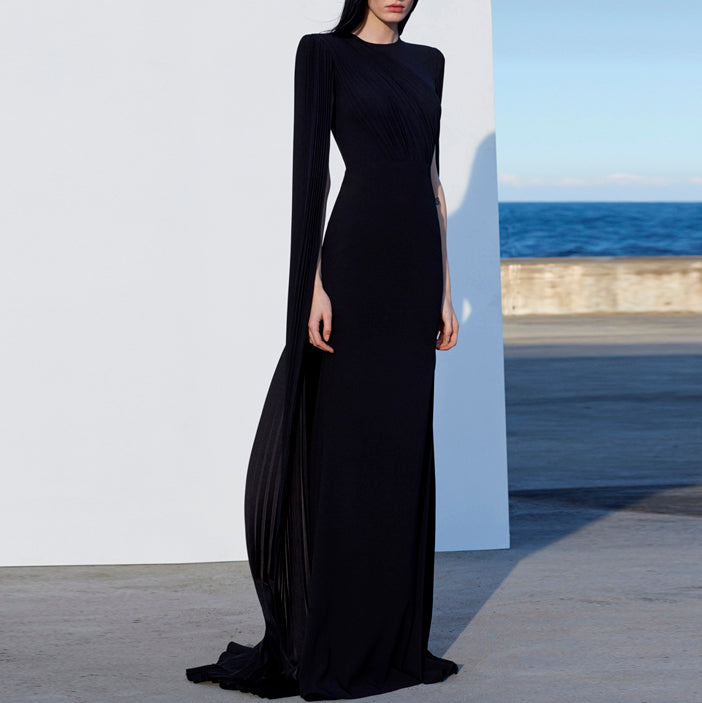 SIKIA Long Sleeves Maxi Evening Dress Gown