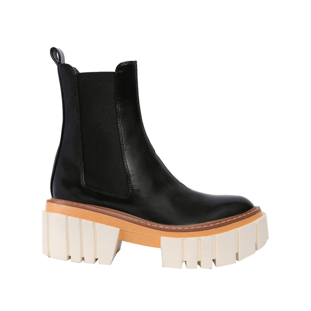 SIKIO Leather Platform Ankle Boots - ithelabel.com