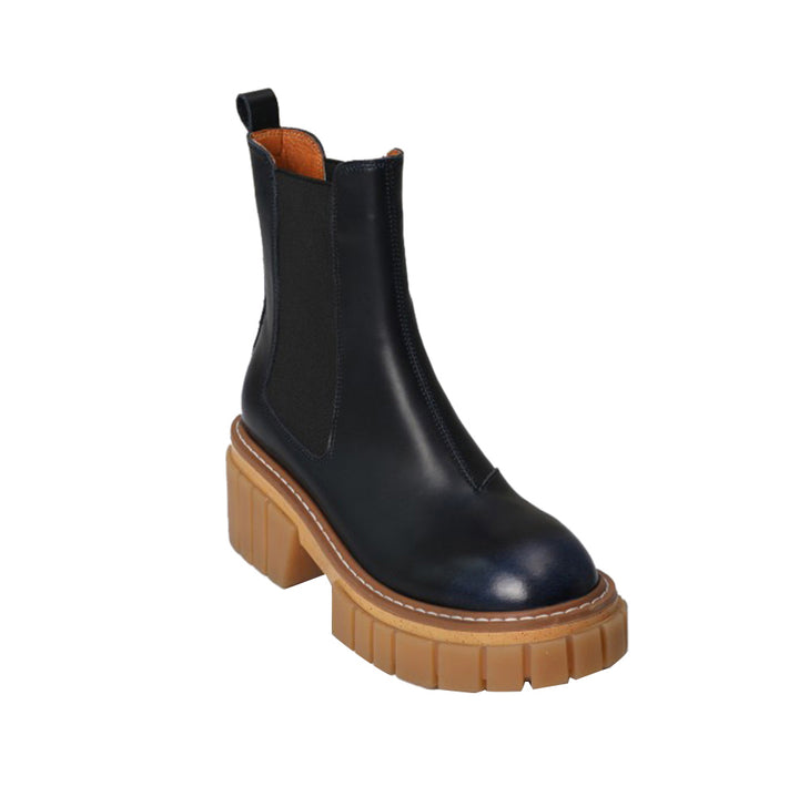 SIKIO Leather Platform Ankle Boots - ithelabel.com