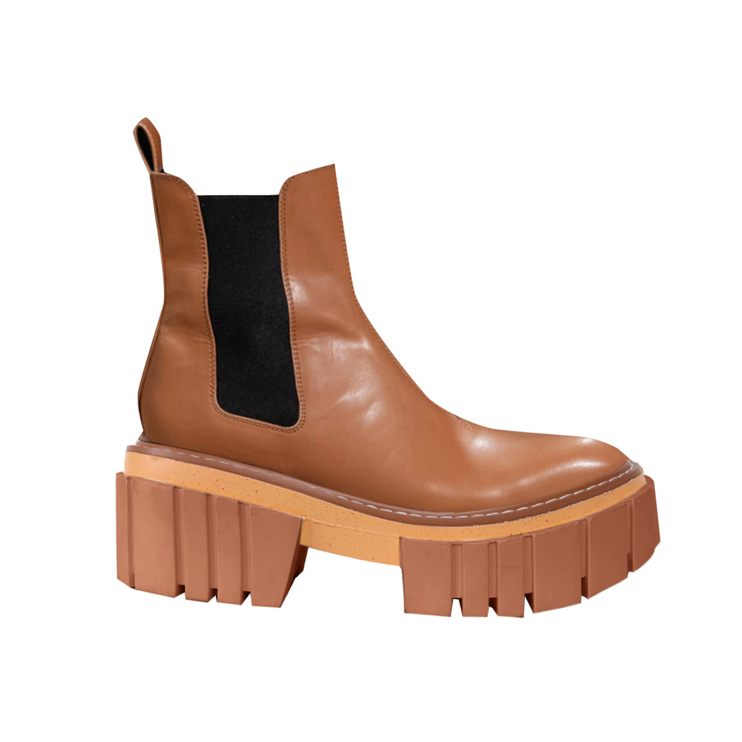 SIKIO Leather Platform Ankle Boots - ithelabel.com