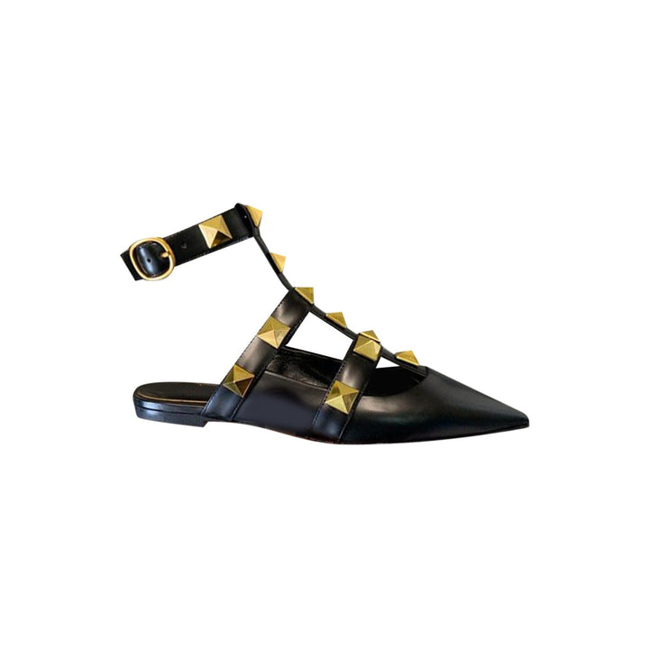 SILUM Studded Ankle Strap Flat Sandals