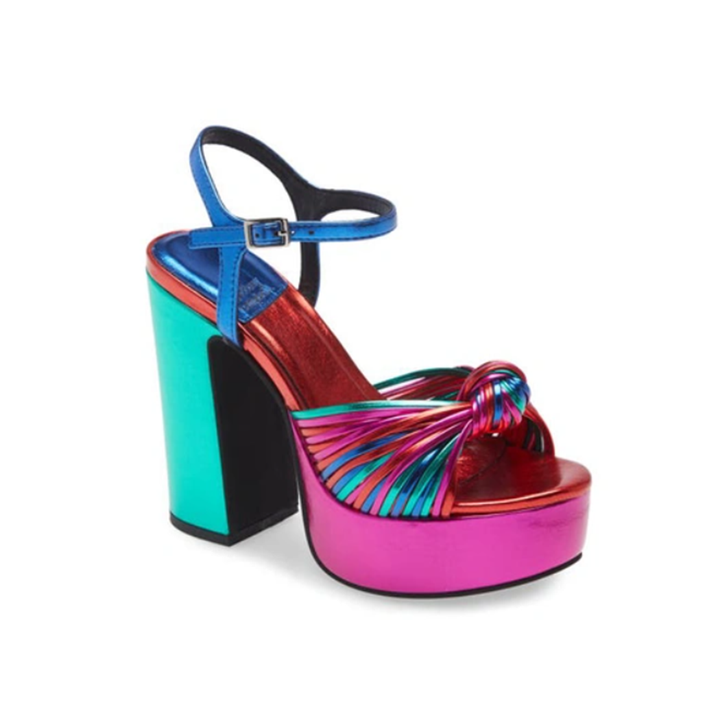 SUBNA Knotted Block Heel Platform Sandals
