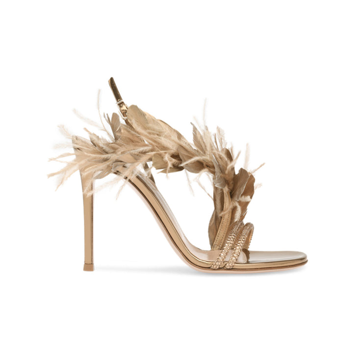 SUNIE Feather And Damante High Heel Sandals - 9.5cm