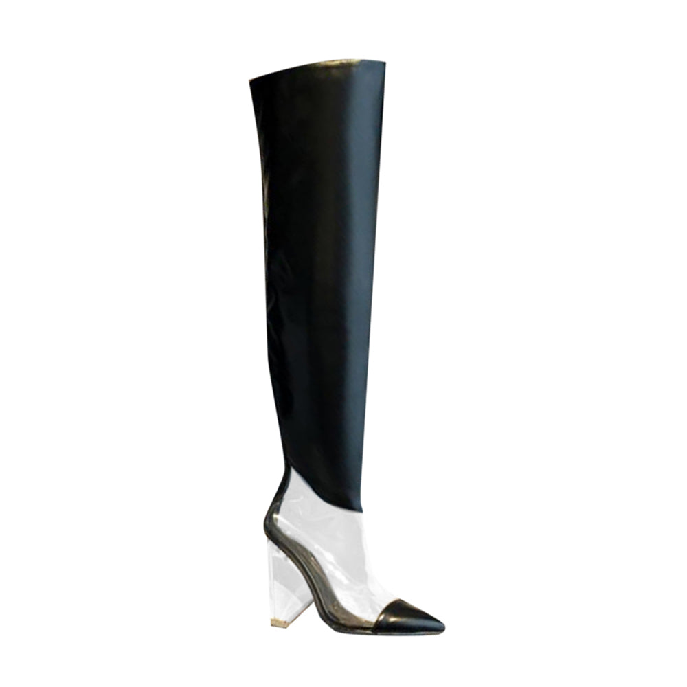 Black TOMRA PVC And Patent Leather Over The Knee Boots | i The Label – I  The Label