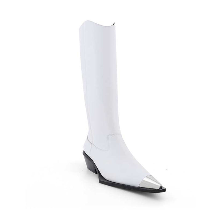 VAILL Metal Plated Knee High Western Cowboy Boots