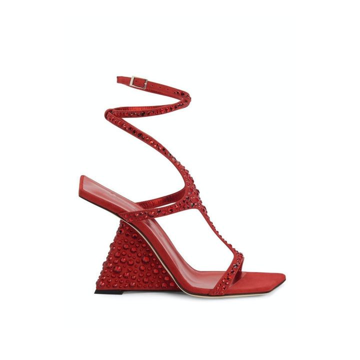 VALRU Diamante Ankle Strap Wedged Heel Sandals