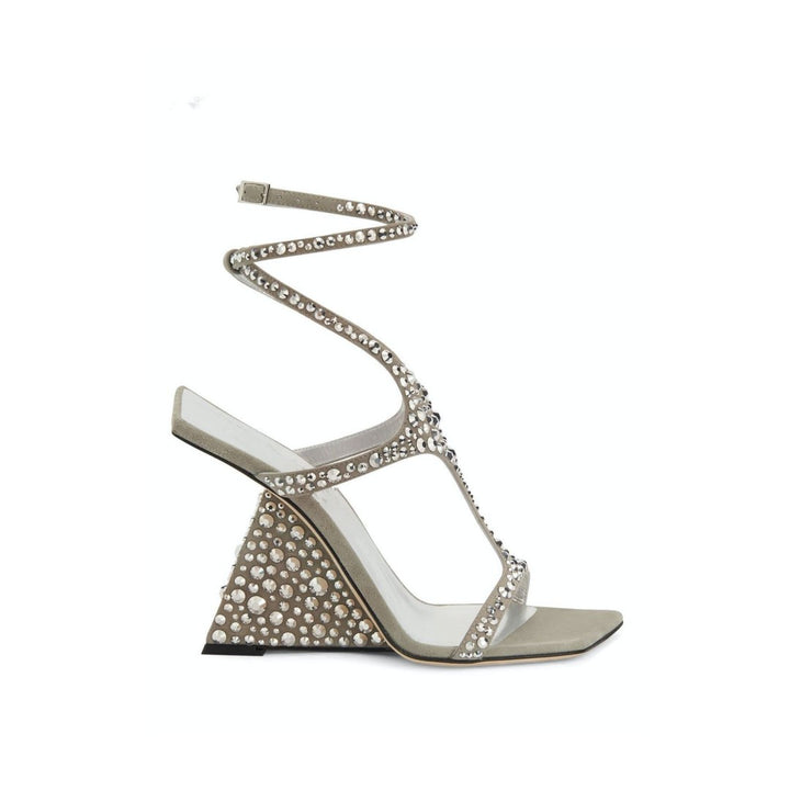 VALRU Diamante Ankle Strap Wedged Heel Sandals